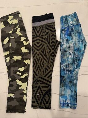Set of 3 Lululemon Cropped Leggings, Size 6